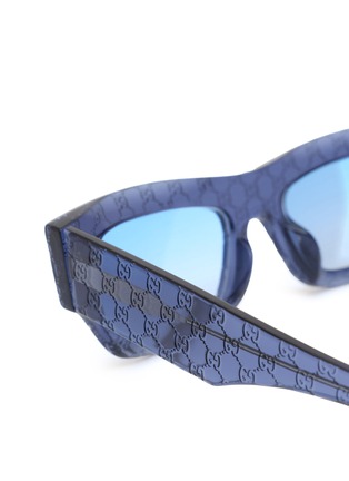 Detail View - Click To Enlarge - GUCCI - Recycled Acetate Rectangle Sunglasses