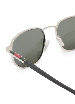 Detail View - Click To Enlarge - GUCCI - Metal Rectangular Sunglasses