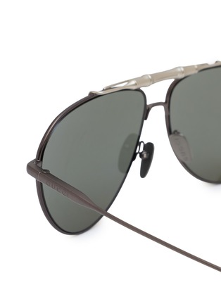 Detail View - Click To Enlarge - GUCCI - Metal Aviator Sunglasses