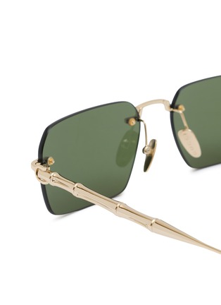 Detail View - Click To Enlarge - GUCCI - Metal Rectangular Sunglasses