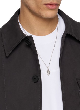 Figure View - Click To Enlarge - EMANUELE BICOCCHI - Flortish Skull Sterling Silver Necklace