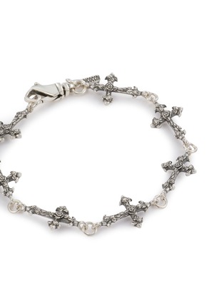 Detail View - Click To Enlarge - EMANUELE BICOCCHI - Rose Cross Sterling Silver Bracelet