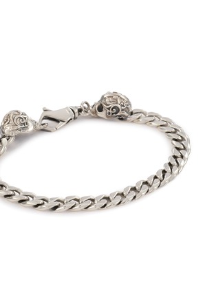 Detail View - Click To Enlarge - EMANUELE BICOCCHI - Flortish Skull Sterling Silver Chain Bracelet
