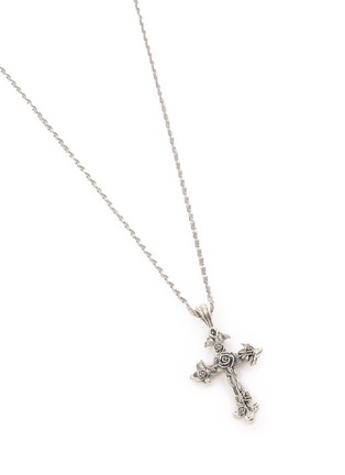 Detail View - Click To Enlarge - EMANUELE BICOCCHI - Rose Cross Sterling Silver Necklace