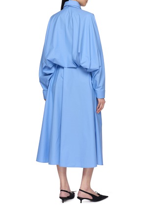 Back View - Click To Enlarge - BALENCIAGA - Long Sleeve Cotton Poplin Dress