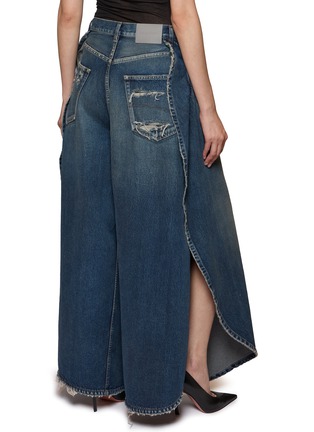 Back View - Click To Enlarge - BALENCIAGA - Tulip Distressed Dark Wash Wide Jeans