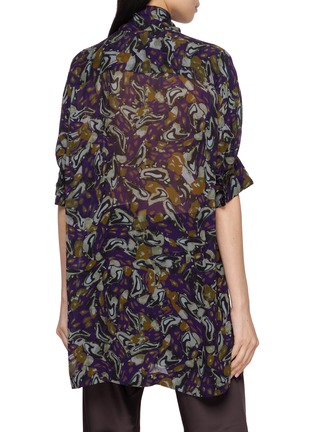 Back View - Click To Enlarge - DRIES VAN NOTEN - Scarf Collar Floral Embellished Blouse