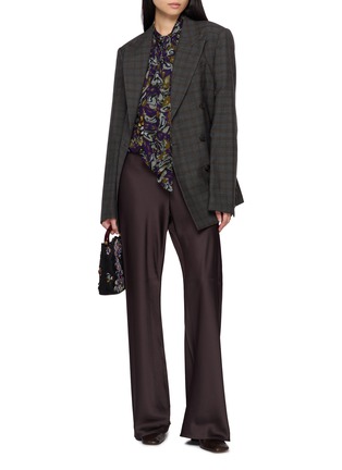 Figure View - Click To Enlarge - DRIES VAN NOTEN - Scarf Collar Floral Embellished Blouse
