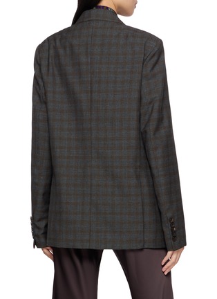Back View - Click To Enlarge - DRIES VAN NOTEN - Barrysta Double Breasted Chequered Wool Blazer