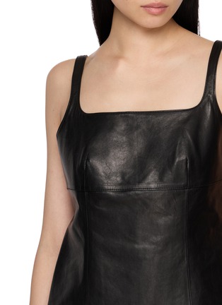  - R2W - Blena Sleeveless Square Neck Lamb Leather Top
