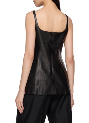 Back View - Click To Enlarge - R2W - Blena Sleeveless Square Neck Lamb Leather Top