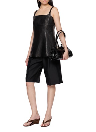 Figure View - Click To Enlarge - R2W - Blena Sleeveless Square Neck Lamb Leather Top
