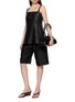 Figure View - Click To Enlarge - R2W - Blena Sleeveless Square Neck Lamb Leather Top