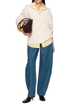 Figure View - Click To Enlarge - R2W - Paulo Zip-Up Hairy Wool Knit Sweater