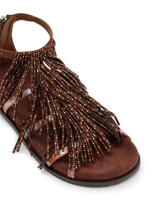 Detail View - Click To Enlarge - KURT GEIGER - Fringe Leather Sandals