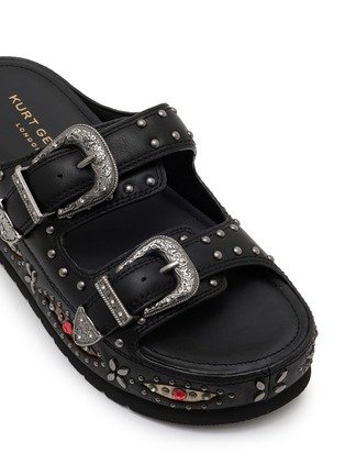 Detail View - Click To Enlarge - KURT GEIGER - Western Buckle Leather Sandals