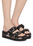 Figure View - Click To Enlarge - KURT GEIGER - Western Buckle Leather Sandals