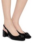 Figure View - Click To Enlarge - KURT GEIGER - 50 Chelsea Block Suede Slingback Pumps