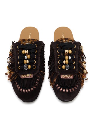 Detail View - Click To Enlarge - KURT GEIGER - Islington P Fringe Suede Mules