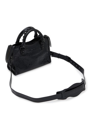 Detail View - Click To Enlarge - BALENCIAGA - Mini Le City Suede Fringed Bag
