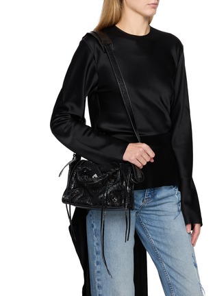 Figure View - Click To Enlarge - BALENCIAGA - Mini Le City Suede Fringed Bag