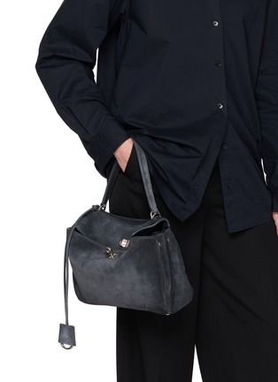Figure View - Click To Enlarge - BALENCIAGA - Small Rodeo Waxed Suede Leather Bag
