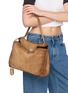 Front View - Click To Enlarge - BALENCIAGA - Medium Rodeo Waxed Suede Leather Bag