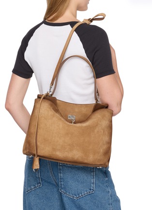 Figure View - Click To Enlarge - BALENCIAGA - Medium Rodeo Waxed Suede Leather Bag