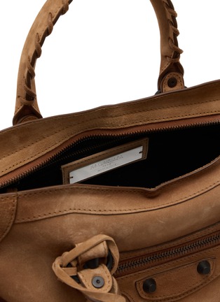 Detail View - Click To Enlarge - BALENCIAGA - Small Le City Suede Fringed Bag