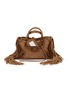 BALENCIAGA Small Le City Suede Fringed Bag