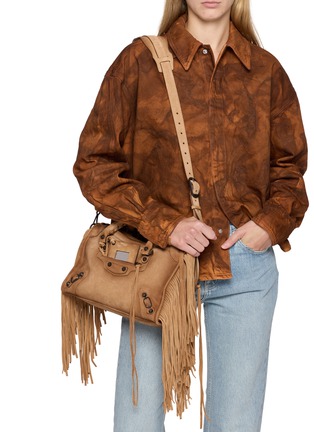 Figure View - Click To Enlarge - BALENCIAGA - Small Le City Suede Fringed Bag