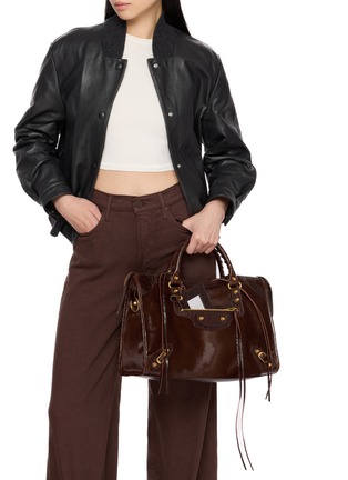 Figure View - Click To Enlarge - BALENCIAGA - Medium Le City Suede Leather Shoulder Bag
