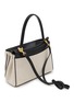 Detail View - Click To Enlarge - BALENCIAGA - Small Rodeo Linen Canvas Leather Handbag