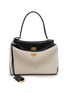 BALENCIAGA Small Rodeo Linen Canvas Leather Handbag