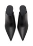 Detail View - Click To Enlarge - RICK OWENS  - Cantilever 8 Sabot 80 Wedge Leather Mule Sandals