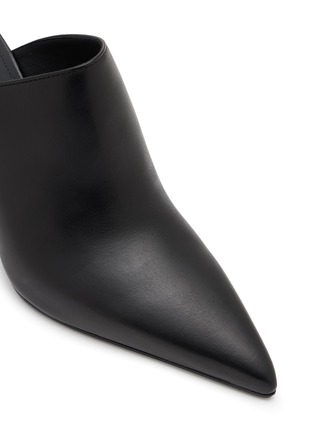 Detail View - Click To Enlarge - RICK OWENS  - Cantilever 8 Sabot 80 Wedge Leather Mule Sandals