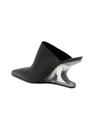  - RICK OWENS  - Cantilever 8 Sabot 80 Wedge Leather Mule Sandals