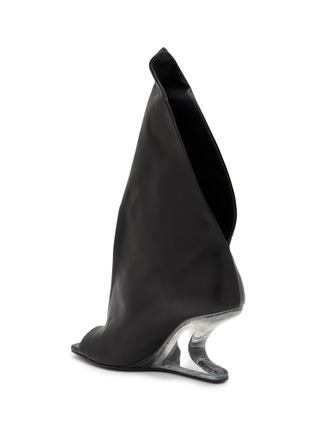  - RICK OWENS  - Cantilever 8 Strutter 80 Wedge Leather Sandals