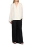 Figure View - Click To Enlarge - TOTEME - Monogram Embroidered Silk Pyjama Top