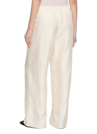 Back View - Click To Enlarge - TOTEME - Monogram Tonal Embroidered Silk Pyjama Pants