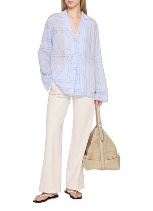 Figure View - Click To Enlarge - TOTEME - Long Sleeve Monogram Shirt