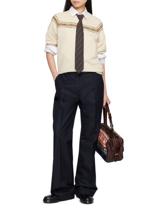 Figure View - Click To Enlarge - DRIES VAN NOTEN - Beaded Intarsia Sweater