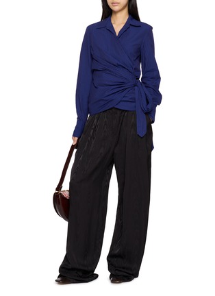 Figure View - Click To Enlarge - DRIES VAN NOTEN - Draped Front Fitted Wrap Shirt