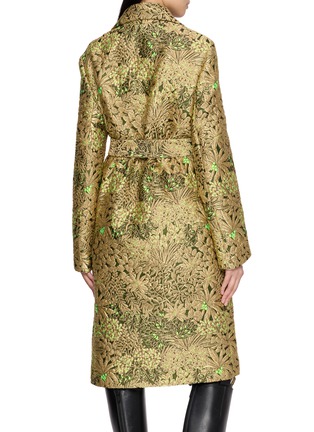 Back View - Click To Enlarge - DRIES VAN NOTEN - Belted Jacquard Coat