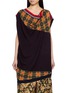 DRIES VAN NOTEN Mixed Pattern Draped Neck Knit Top