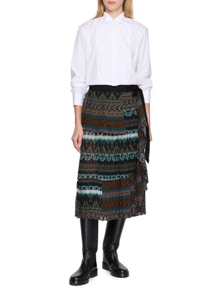 Figure View - Click To Enlarge - DRIES VAN NOTEN - Irregular Pleated Wrap Skirt