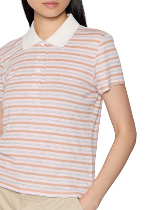  - FRAME - Short Sleeve The Striped Polo Top