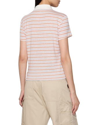 Back View - Click To Enlarge - FRAME - Short Sleeve The Striped Polo Top