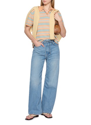 Figure View - Click To Enlarge - FRAME - The Off Duty Drawstring Bow Denim Jeans