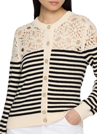  - FRAME - The Coastal Striped Crochet Knit Cardigan